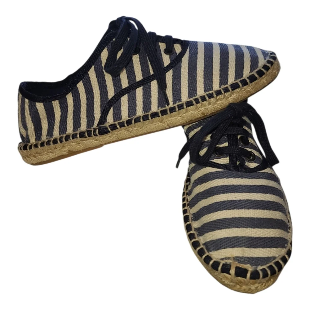 Zara Canvas Striped Espadrilles Sz 9 NWOT